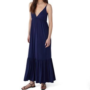 Favorite Daughter The Weekend Maxi Dress Women's Navy Lace-up Back Size XS